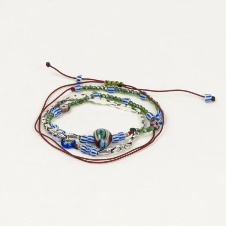 Mavi Mineli Çiçekli